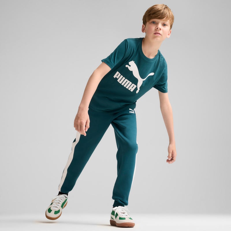 PUMA Iconic T7 Kids Boys Green Track Pants Youth - Image 3